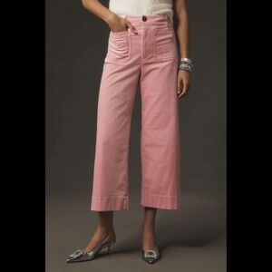 Anthropologie The Colette Cropped Wide-Leg Corduroy Pants by Maeve